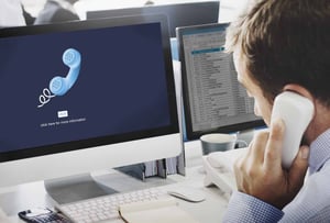 A person discussing the project about Microsoft SharePoint upgrade