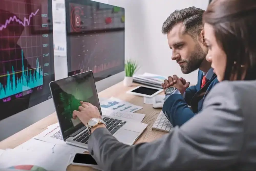 A team working in digital workplace