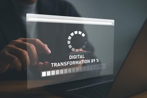IT modernization explanation with digital transformation on screen
