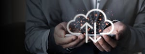 Cloud migration concept showing secure data transfer to and from the cloud, illustrating how modern organizations move applications and infrastructure to support scalability, performance, and IT modernization.
