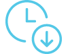 Icon of a clock with a down arrow