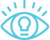 Icon of an eye with a light bulb