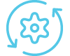 Icon of a gear with rotational arrows to the left