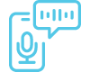 Icon of a microphone and text bubble