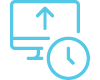 Icon of a monitor with an up arrow and clock