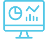 Icon of a monitor with 3 types of charts
