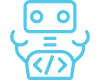 Icon of a robot with code symbol